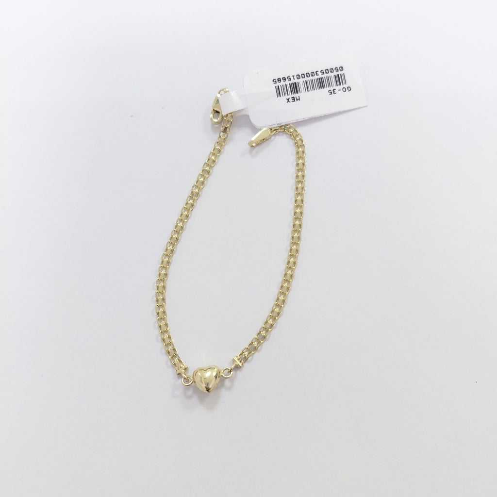 PULSERA ESPECIAL C CORAZON 14K 18 CM 2.7 GR (NUEVO)