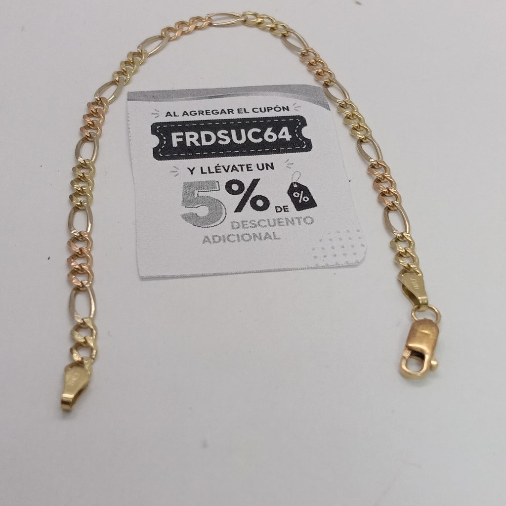 PULSERA ORO COMBINADO 10 K 5.8 GRMS (SEMINUEVO)
