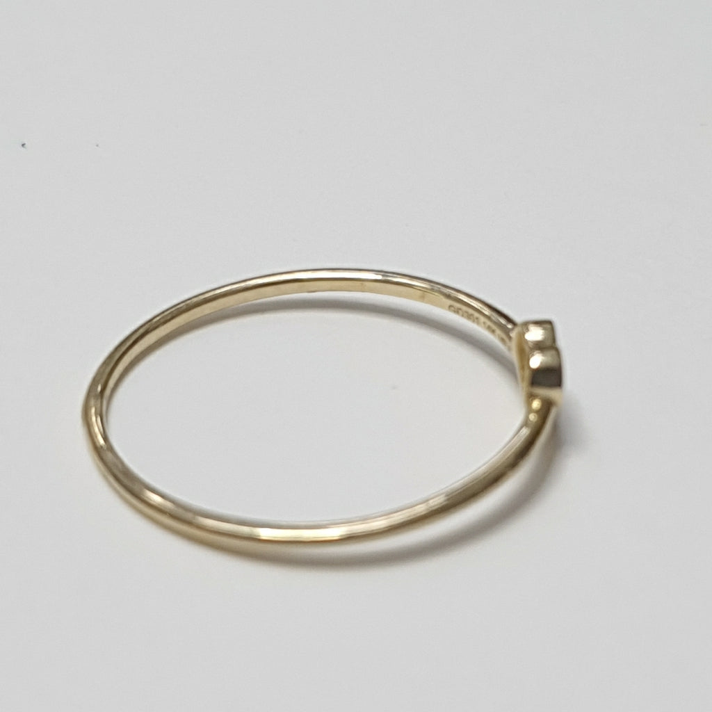 ANILLO ANILLITO CORAZON C CIRCONIA 14K 9 TALLA 1 GR (NUEVO)
