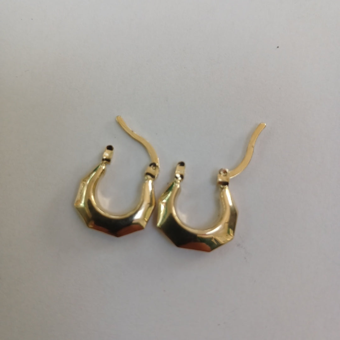 ARETES TEJIDO ARRACADA FACETADA 14K 1.2 GR (NUEVO)