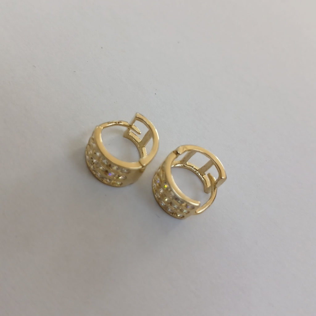 ARETES HUGGIES C CIRCONIA 14K 2.2 GR (NUEVO)