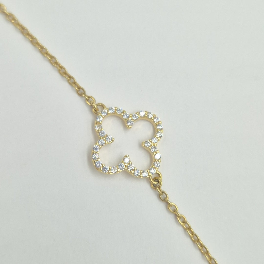 PULSERA TEJIDO ESPECIAL C CIRCONIAS 14K 18 CM 1.8 GR (NUEVO)