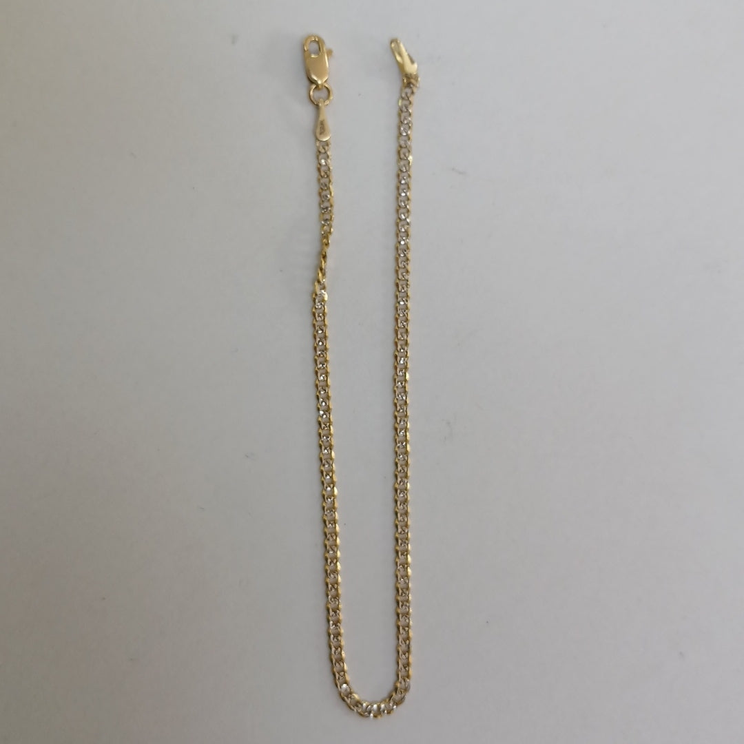 PULSERAS BARBADA DIAMANTADA ORO 14K 18 CM 2.4 GR (NUEVO)