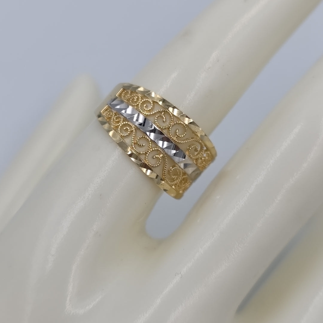 ANILLOS TIPO FILIGRANA 14K TALLA 8.5 3 GR (NUEVO)