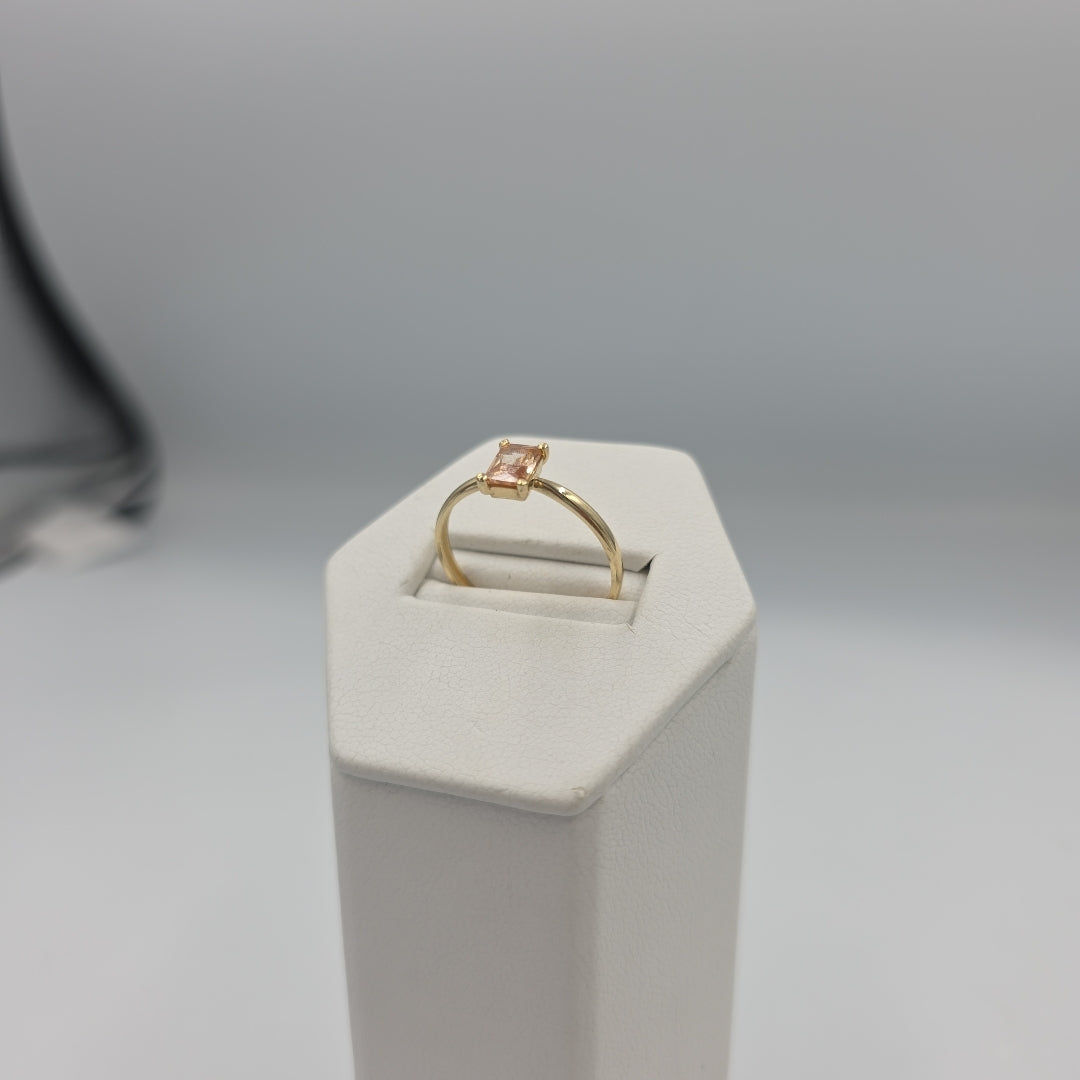 ANILLOS TEJIDO ANILLITO C PIEDRA DE COLOR 14K 8 1.2 GR (NUEVO)