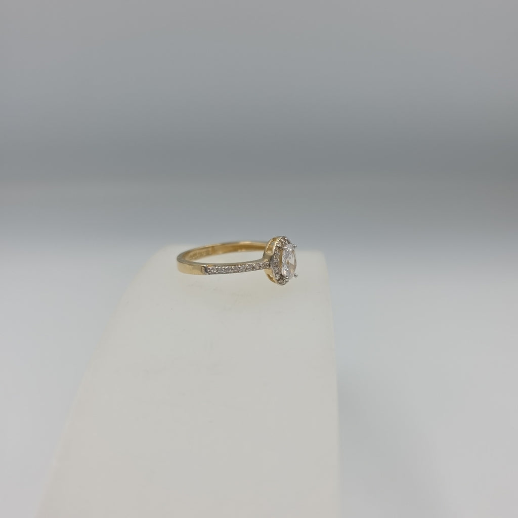 ANILLO ANILLITO C CIRCONIAS 14K 7 TALLA 2 GR (NUEVO)