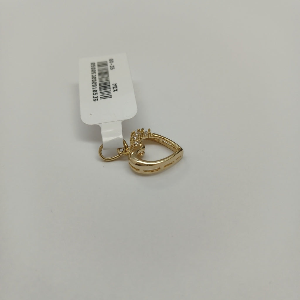 DIJE CORAZON CON CIRCONIAS 14K 1.4 GR (NUEVO)