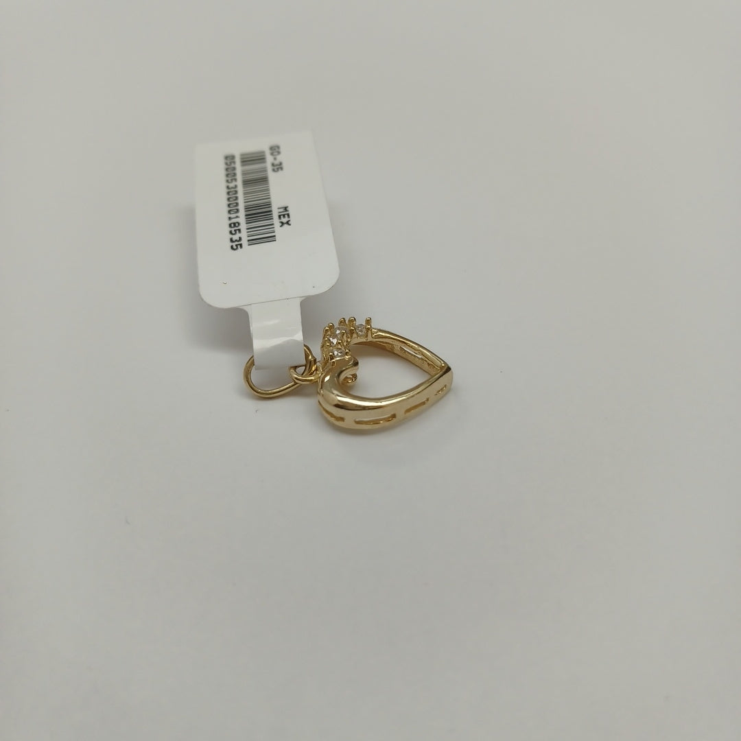 DIJE CORAZON CON CIRCONIAS 14K 1.4 GR (NUEVO)