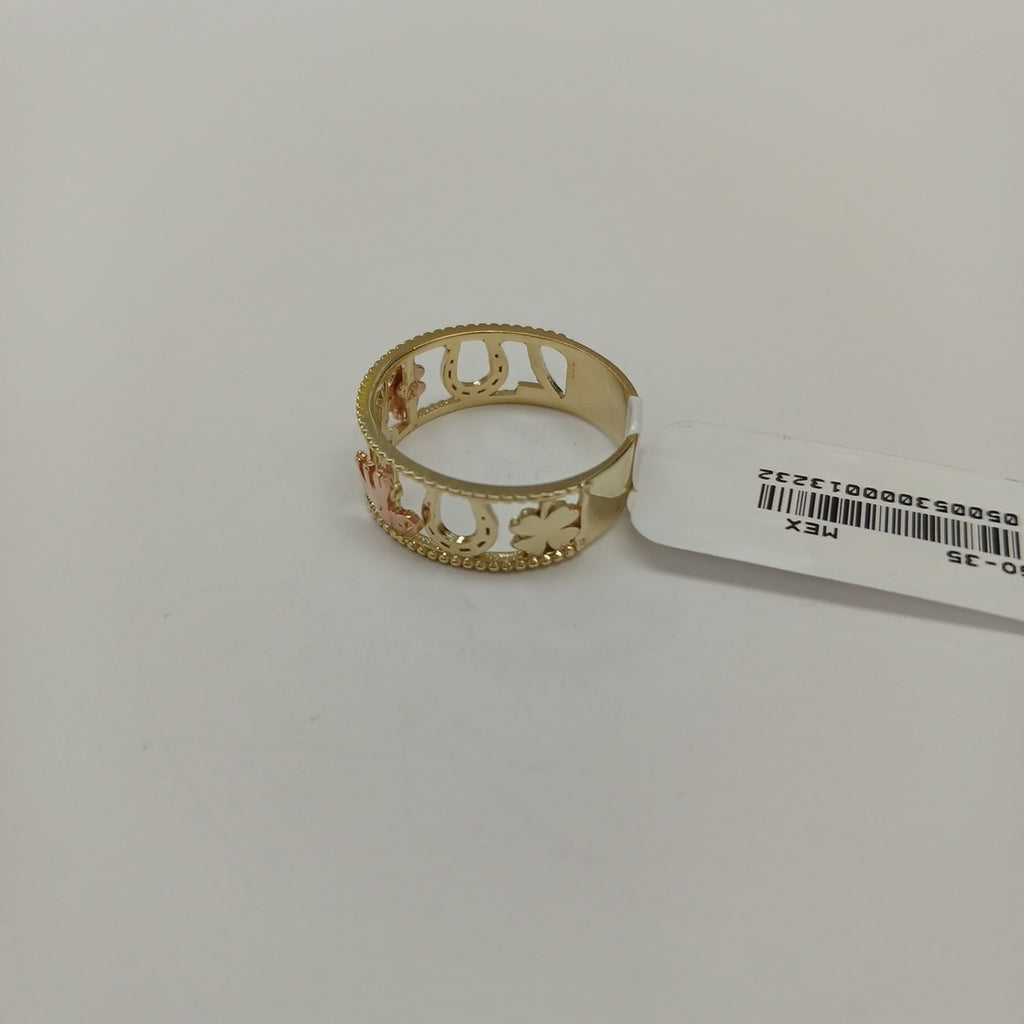 ANILLOS ARGOLLA DE LA SUERTE 10K TALLA 9 3.1 GR (NUEVO)