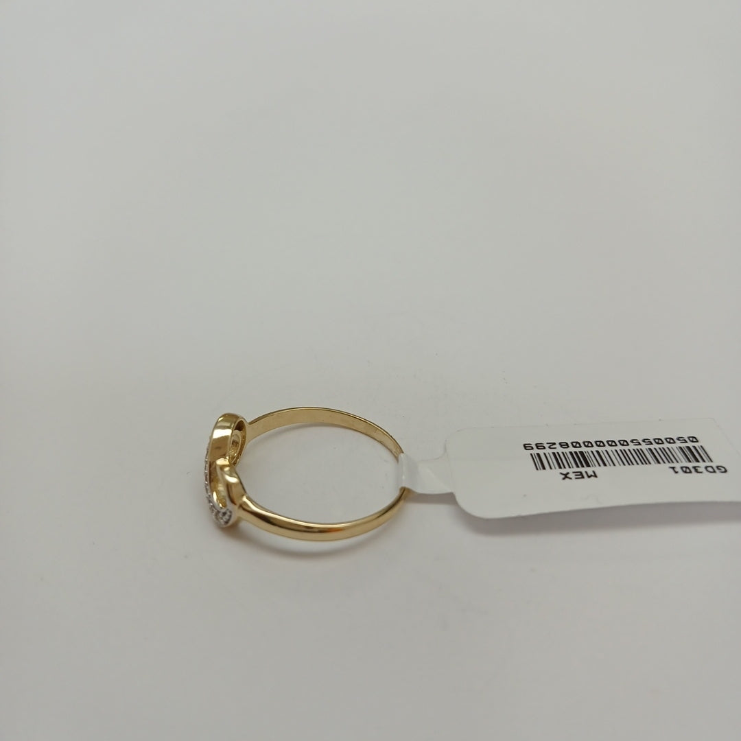 ANILLO ANILLITO FIG INFINITO C CIRCONIAS 14K 7 TALLA 1.5 GR (NUEVO)