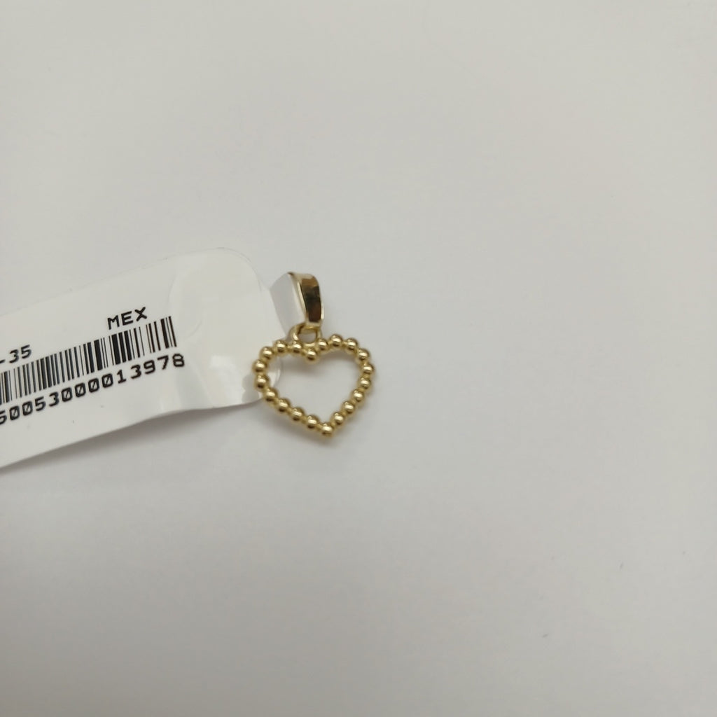 DIJE CORAZON CON CIRCONIAS 10K 0.6 GR (NUEVO)