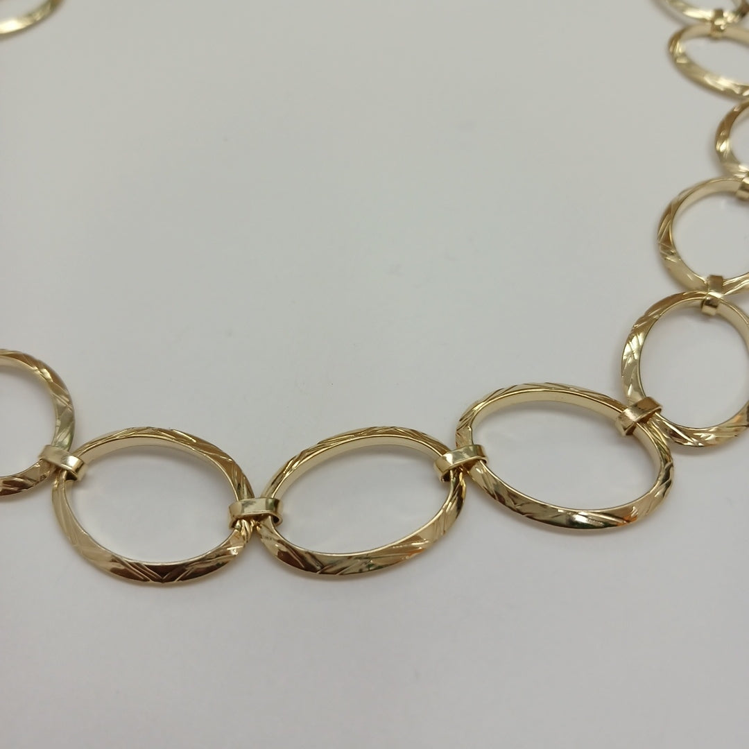 CADENA GARGANTILLA AROS OVALADOS 14K 55 CM 11 GR (NUEVO)