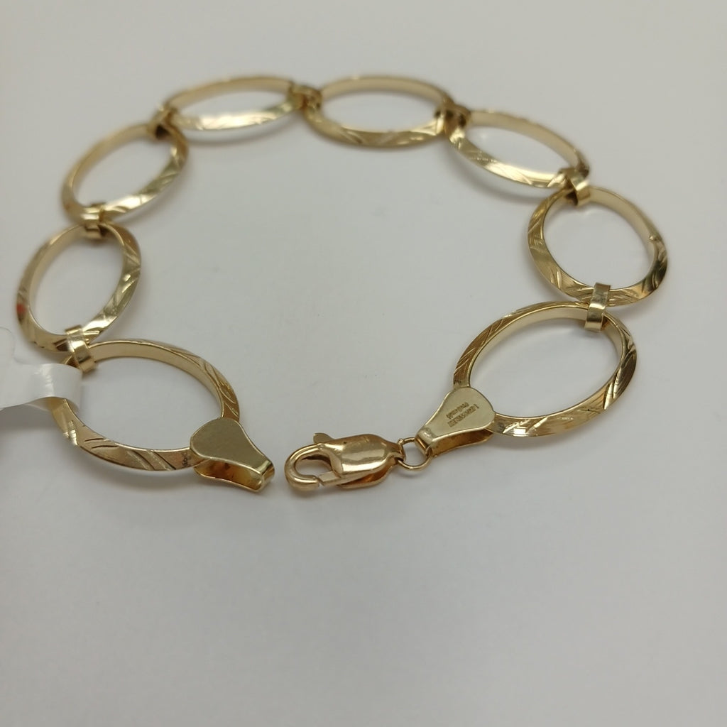 PULSERA CON AROS OVALADOS 14K 18 CM 5.2 GR (NUEVO)