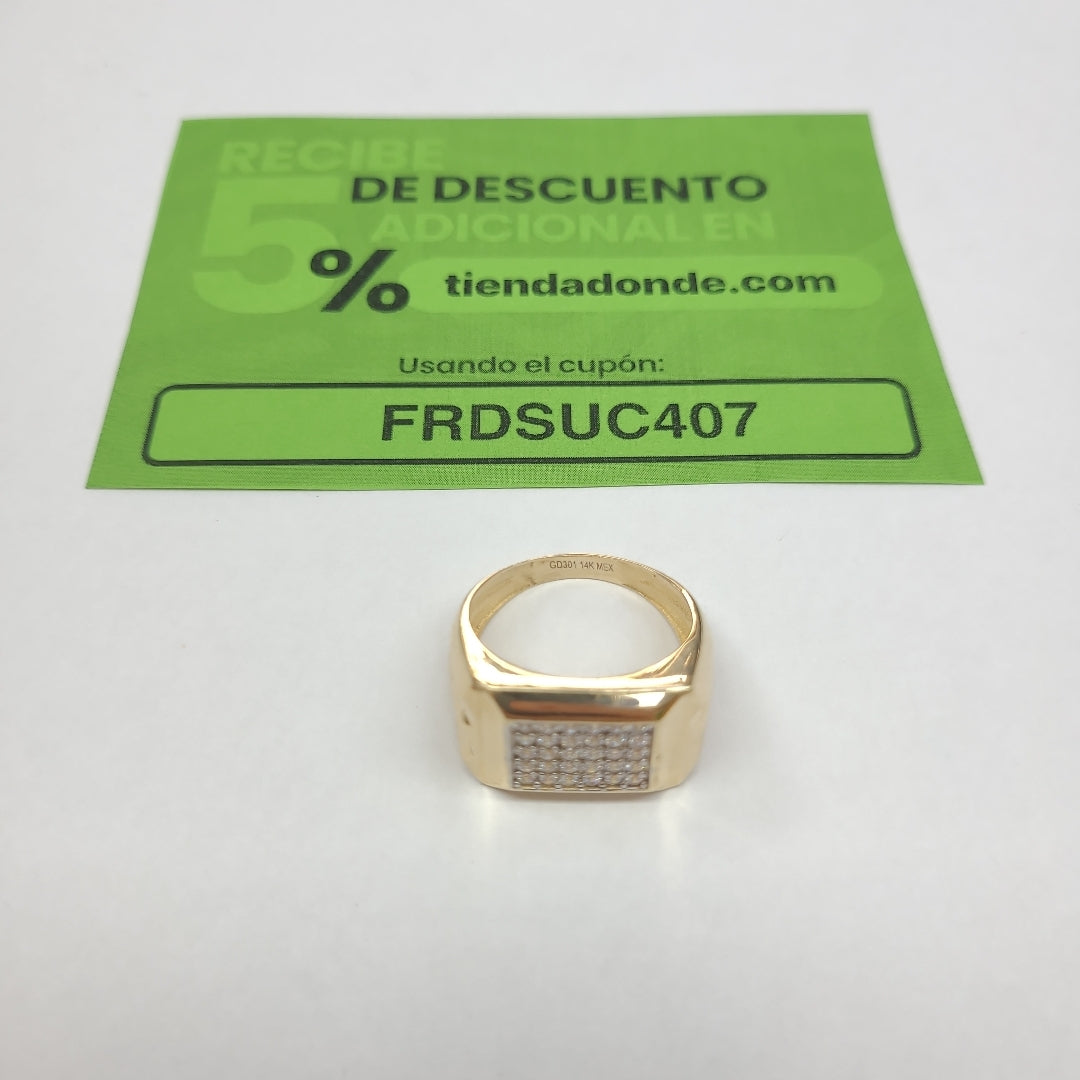 ANILLO C CIRCONIAS 14K 9.5 TALLA 5.9 GR (NUEVO)