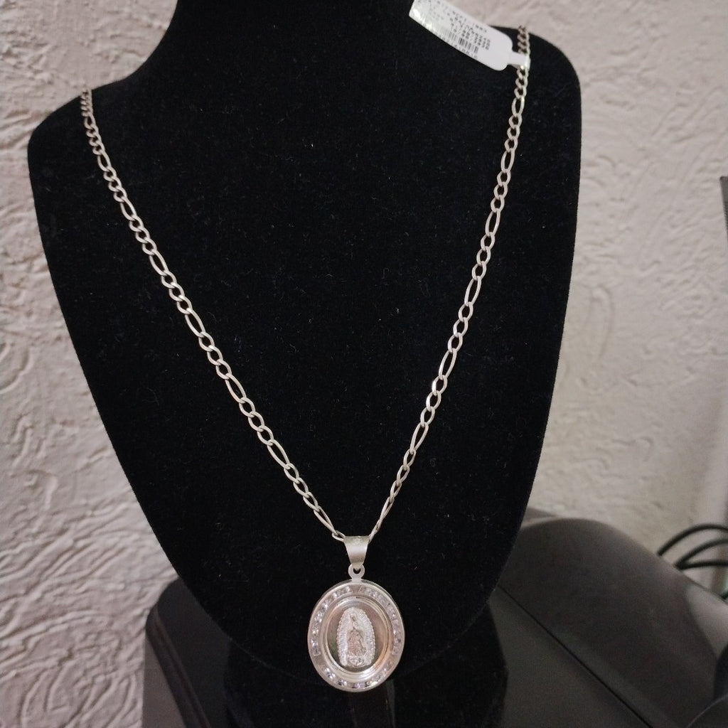 CADENA, MEDALLA RELIGIOSA PLATA 10.6 GRMS (SEMINUEVO)