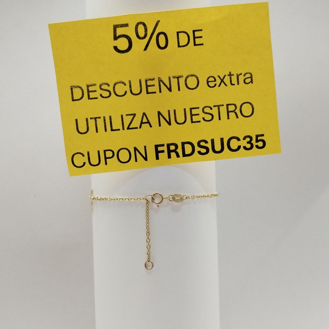 PULSERA ESPECIAL C MARIPOSAS 14K 18 CM 1.7 GR (NUEVO)