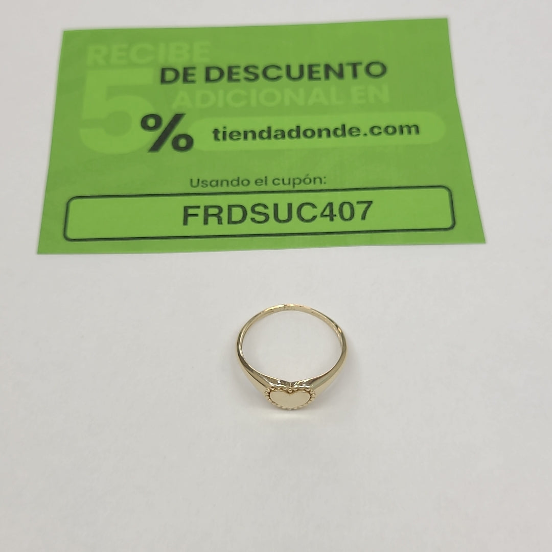 ANILLOS ANILLITO FIG CORAZON 10K TALLA 9 1.7 GR (NUEVO)