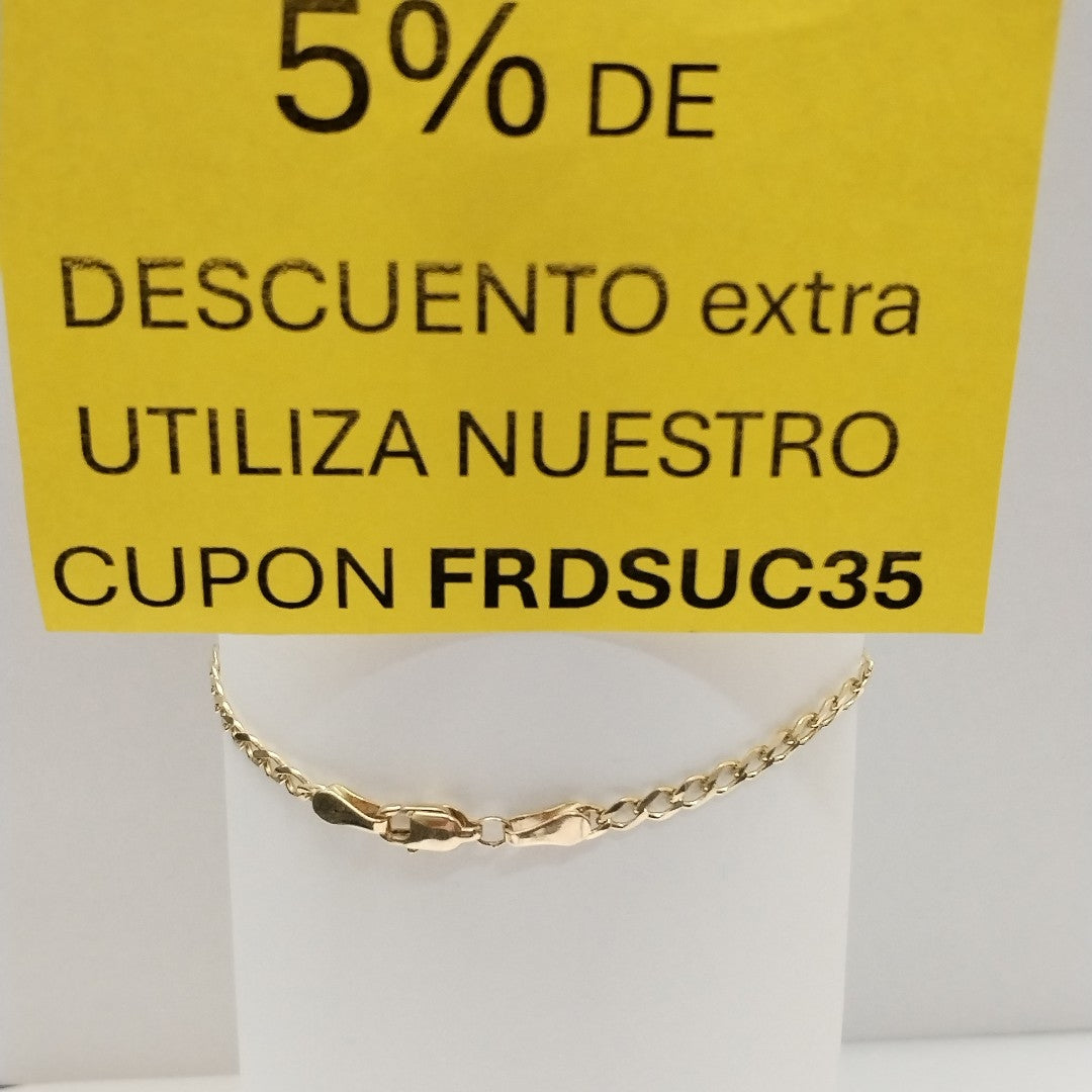 PULSERA TEJIDO BARBADA 14K 21 CM 3.8 GR (NUEVO)