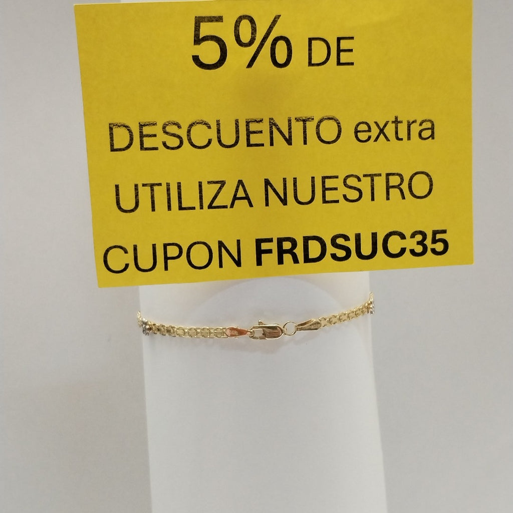 PULSERA ESPECIAL C FLORES 14K 18 CM 2.9 GR (NUEVO)