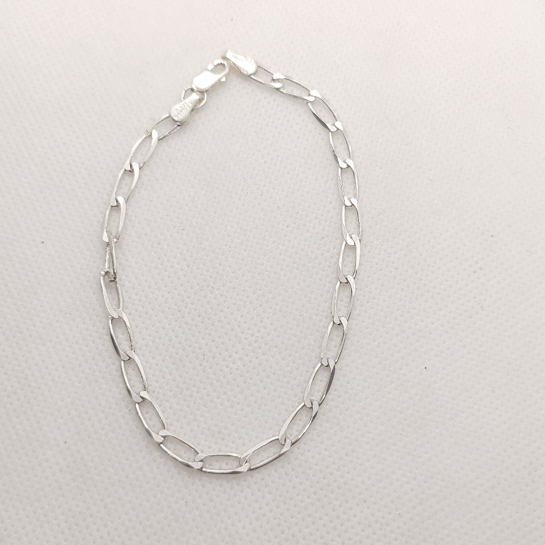 PULSERA TEJIDO ESLABONES PLATA .925 21 CM 4 GR (NUEVO)