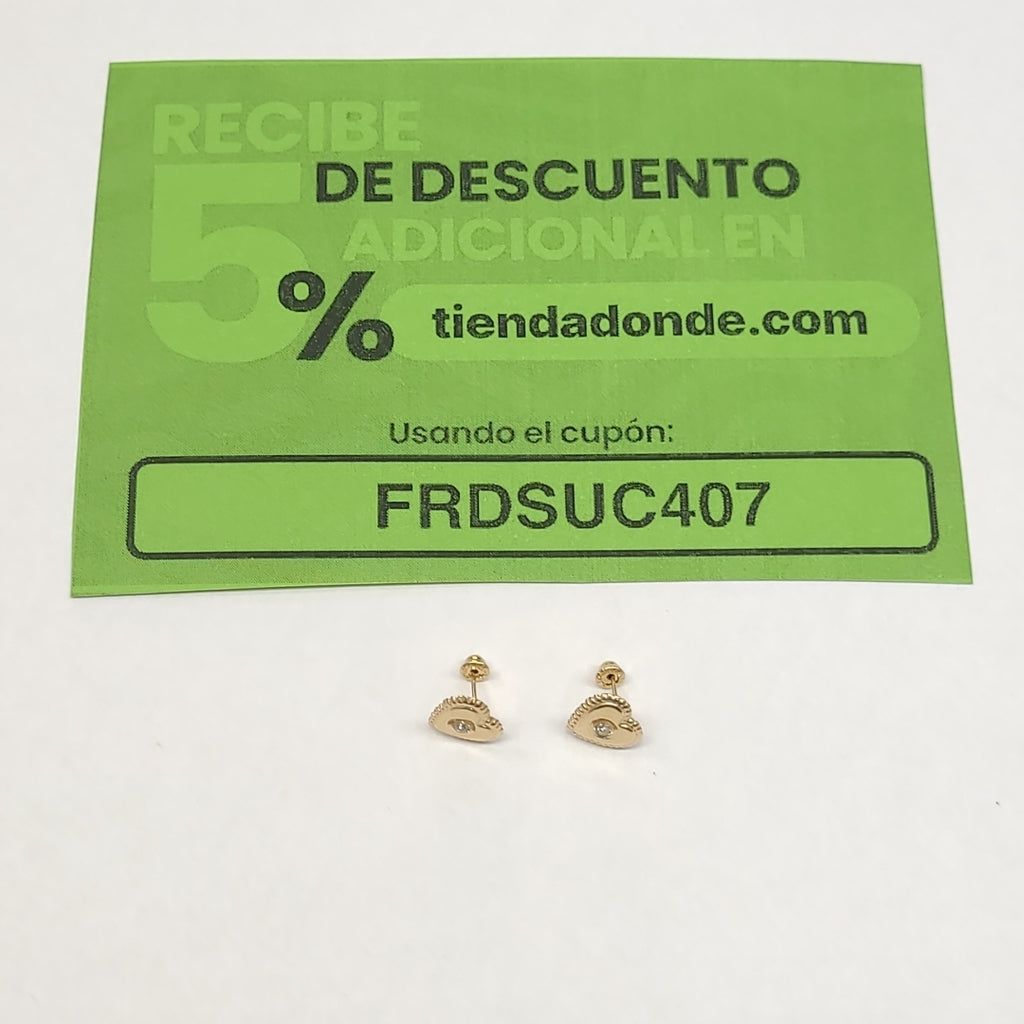 BROQUELES BROQUEL FIG CORAZON C CIRCONIA 14K 0.2614 GR (NUEVO)