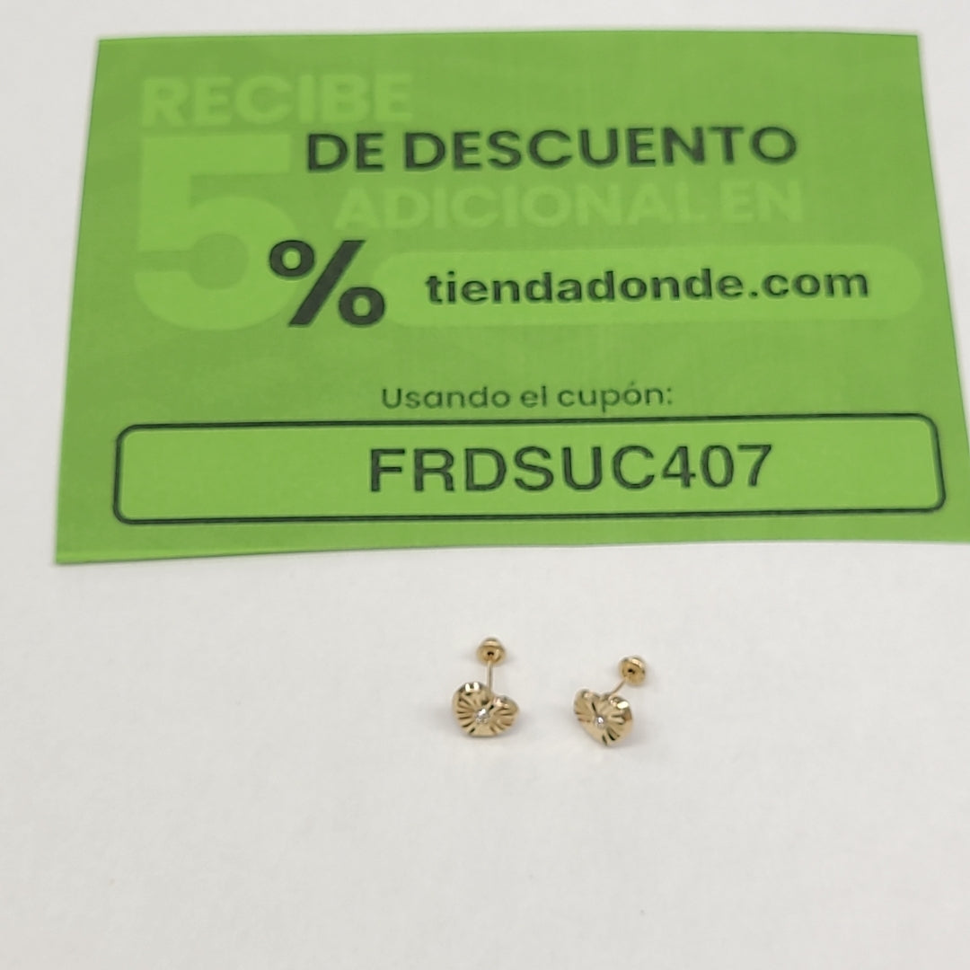 BROQUELES BROQUEL FIG CORAZON C CIRCONIA 14K 0.2603 GR (NUEVO)