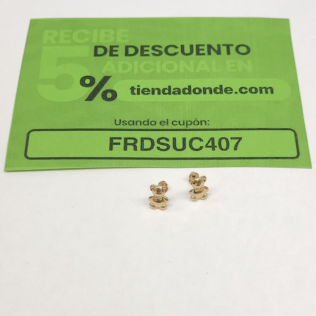 BROQUELES BROQUEL FIG OSO 14K 0.2592 GR (NUEVO)