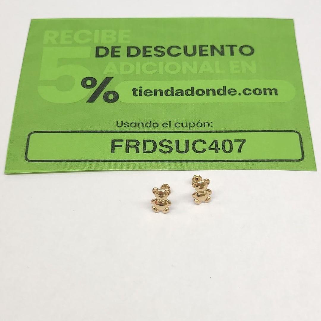 BROQUELES BROQUEL FIG OSO 14K 0.2592 GR (NUEVO)
