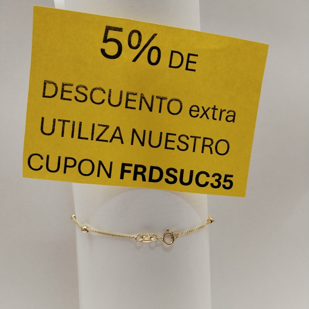 PULSERA ESPECIAL CON BOLITAS 14K 18 CM 1.4 GR (NUEVO)