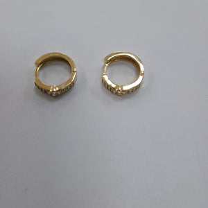 ARETES ARRACADAS C CIRCONIAS 10K 2.6 GR (NUEVO)