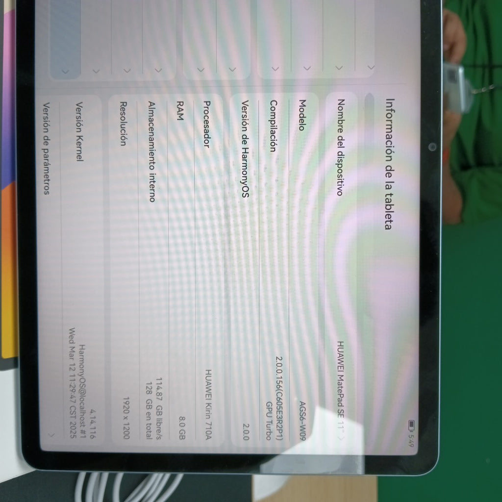 TABLETA HUAWEI MATEPAD SE 11" AGS6-W09 128 GB 8 GB RAM (SEMINUEVO)