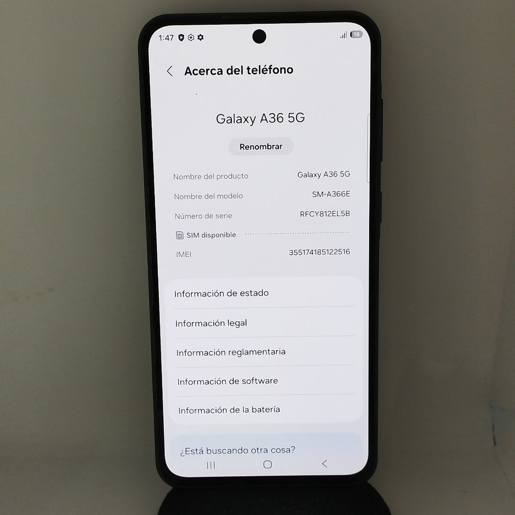 CELULAR SAMSUNG GALAXY A36 5G SM-A366U (2025) 128 GB 6 GB RAM (SEMINUEVO)