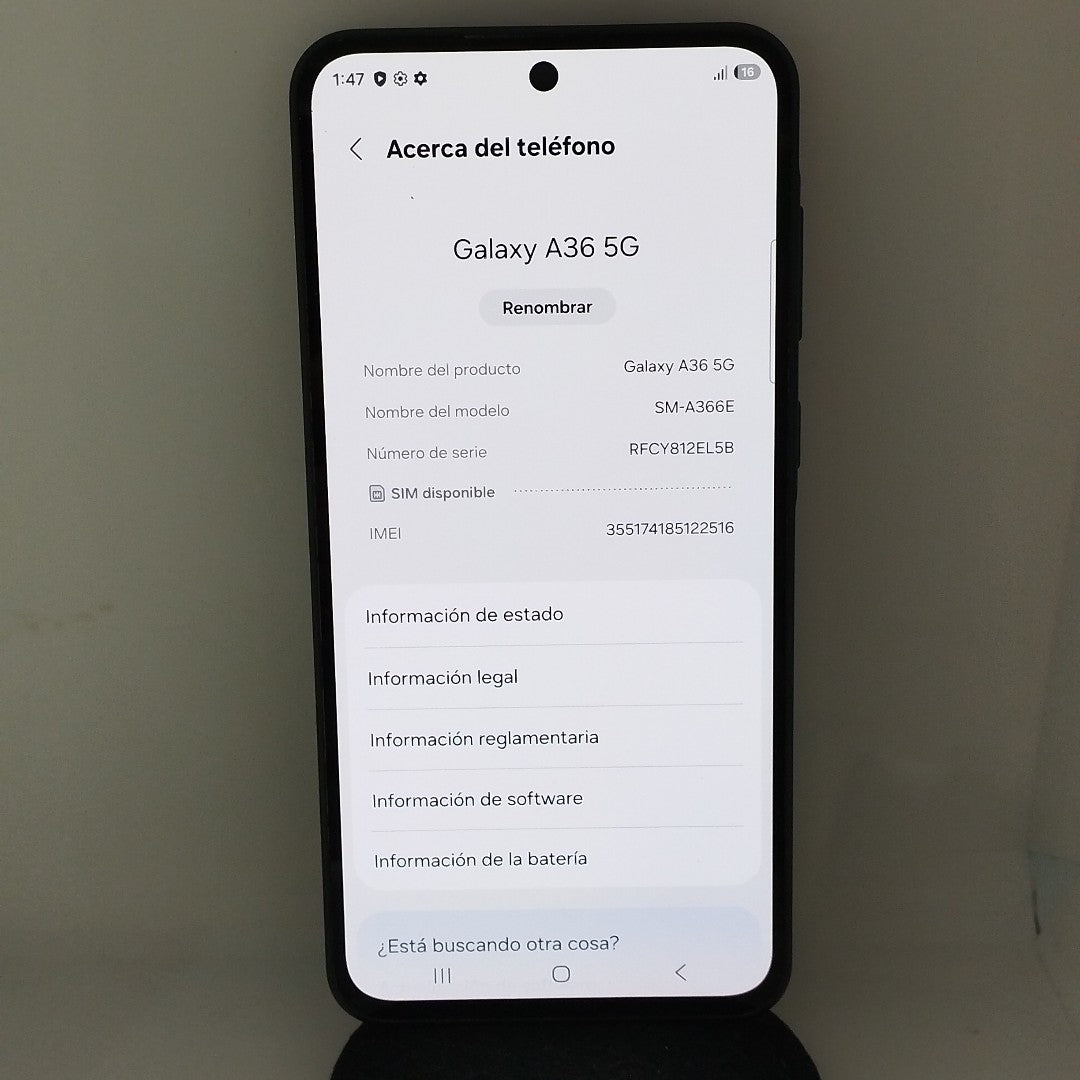 CELULAR SAMSUNG GALAXY A36 5G SM-A366U (2025) 128 GB 6 GB RAM (SEMINUEVO)