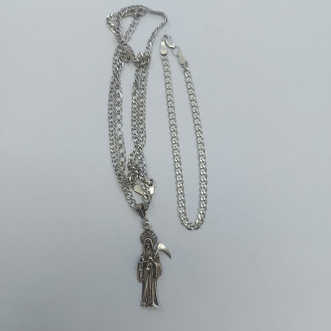 CADENA, DIJE, PULSERA PLATA 17.9 GRMS (SEMINUEVO)
