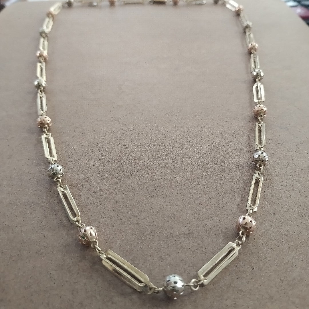 COLLAR ORO, ORO COMBINADO 14 K 19.9 GRMS (SEMINUEVO)