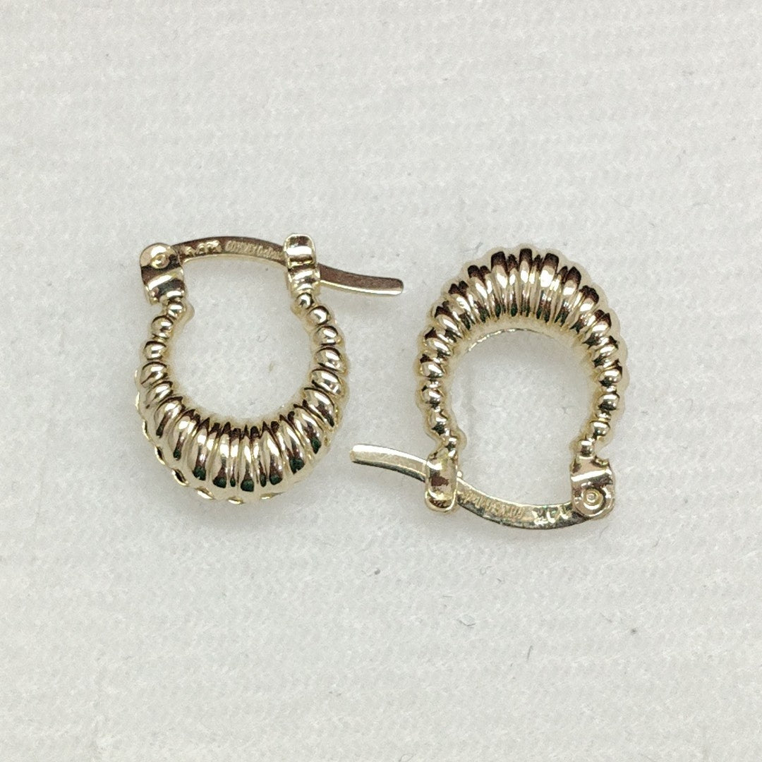 ARETES ARRACADA ESTRIADAS 14K 1 GR (NUEVO)