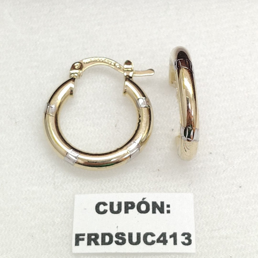 ARETES ARRACADAS COMBINADAS 14K 1.6 GR (NUEVO)