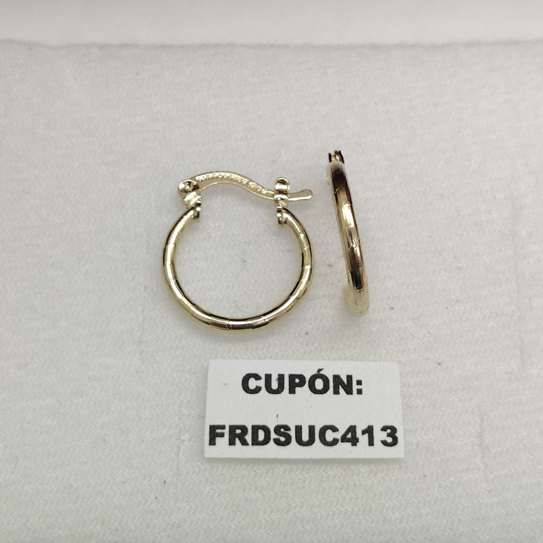 ARETES ARRACADAS ESTRIADAS 14K 1.4 GR (NUEVO)