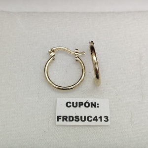 ARETES ARRACADAS ESTRIADAS 14K 1.4 GR (NUEVO)