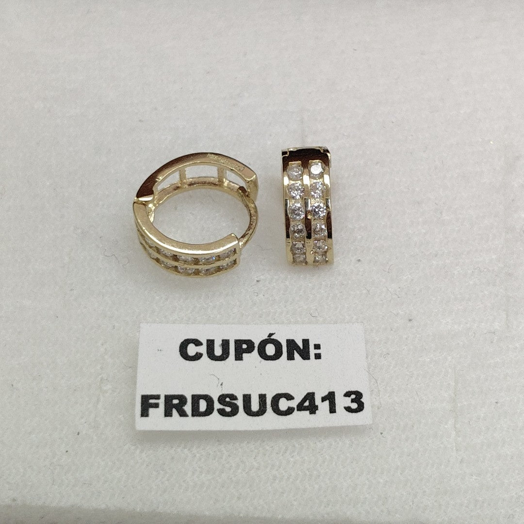 ARETES HUGGIES C CIRCONIAS 14K 1.7 GR (NUEVO)