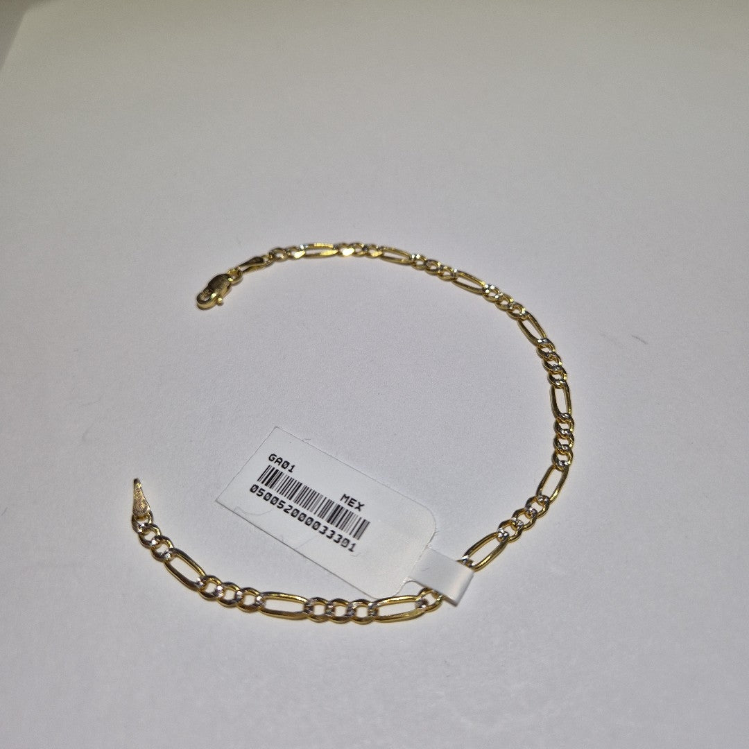 PULSERAS 3X1 DIAMANTADA ORO 14K 18 CM 3 GR (NUEVO)