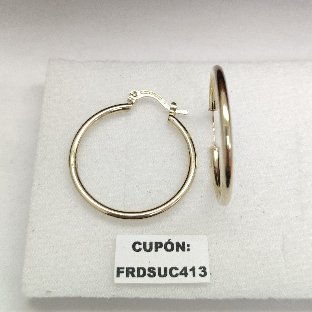 ARETES TEJIDO ARRACADAS LISAS 14K 1.5 GR (NUEVO)
