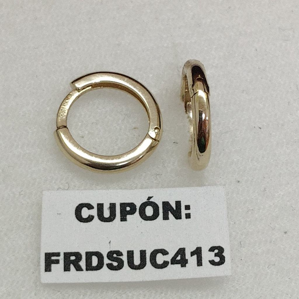ARETES ARRACADAS LISAS 10K 1.1 GR (NUEVO)
