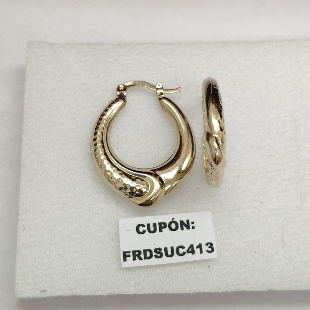 ARETES ARRACADAS ENTRELAZADAS 14K 2.5 GR (NUEVO)