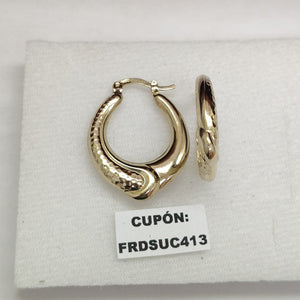 ARETES ARRACADAS ENTRELAZADAS 14K 2.5 GR (NUEVO)