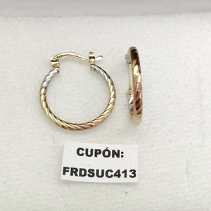 ARETES TEJIDO ARRACADAS TZL COMBINADAS 14K 1.8 GR (NUEVO)
