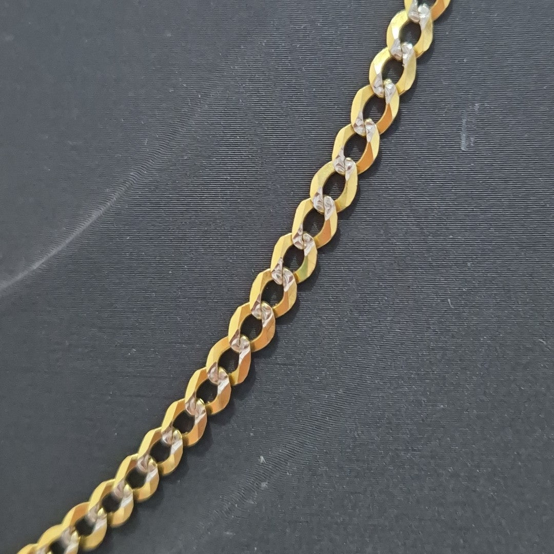 CADENAS BARBADA DIAMANTADA ORO 14K 60 CM 9.4 GR (NUEVO)