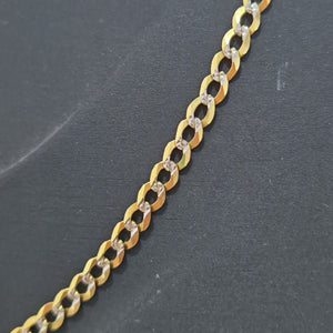 CADENAS BARBADA DIAMANTADA ORO 14K 60 CM 9.4 GR (NUEVO)