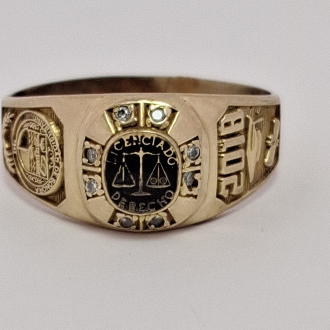 ANILLO DE GRADUACIÓN ORO 10 K 4.3 GRMS (SEMINUEVO)