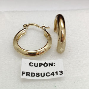 ARETES TEJIDO ARRACADA SATINADA 14K 2.5 GR (NUEVO)